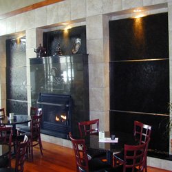 Granite Waterwall Side view of Three Granite Waterwalls 