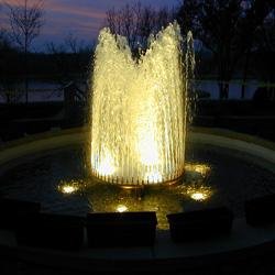 Copper Spray Ring with Lights and Custom Fountain Enclosure